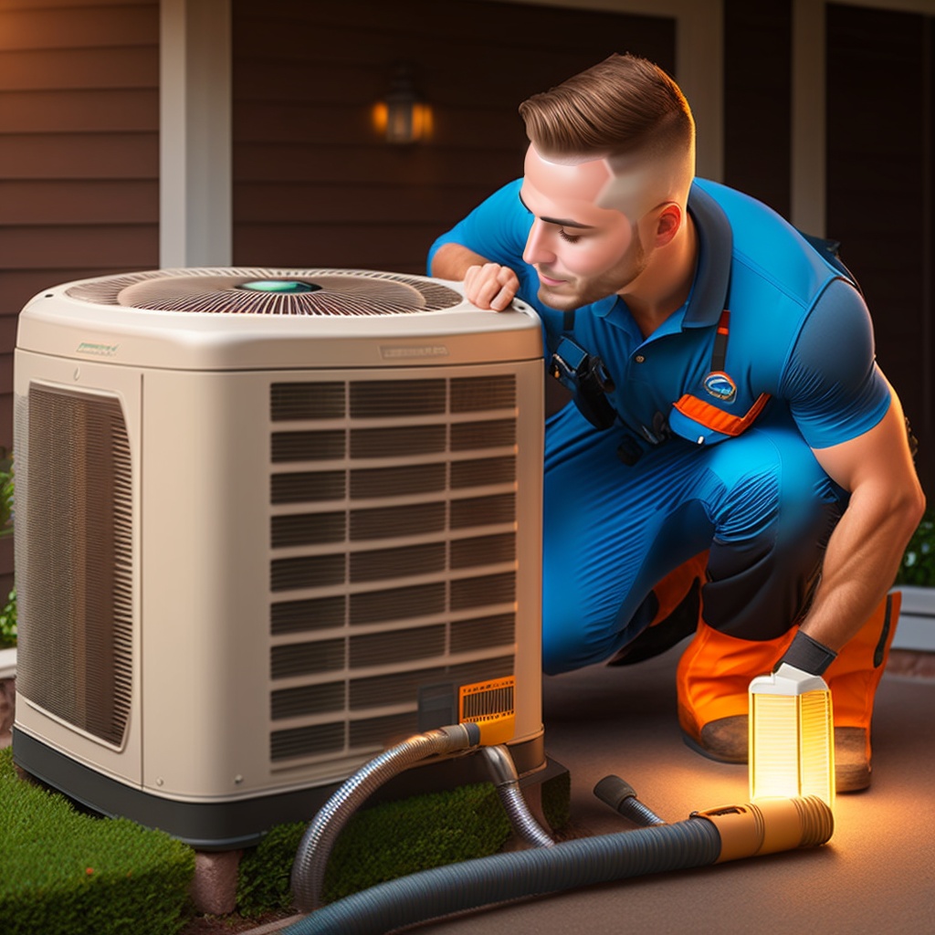 ac repair technician working on an ac unit